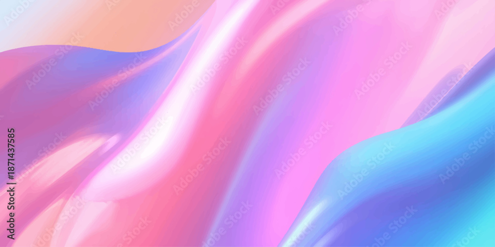 Obraz premium Smooth abstract purple background with flowing pink silk waves and an elegant satin texture creating a soft light pattern for a colorful wallpaper design backdrop