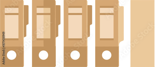 Standing file binders vector illustration for office organization, document storage, archive system, administrative tools, business stationery, clean design.