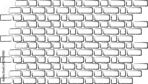Hand drawn brick wall pattern texture illustration