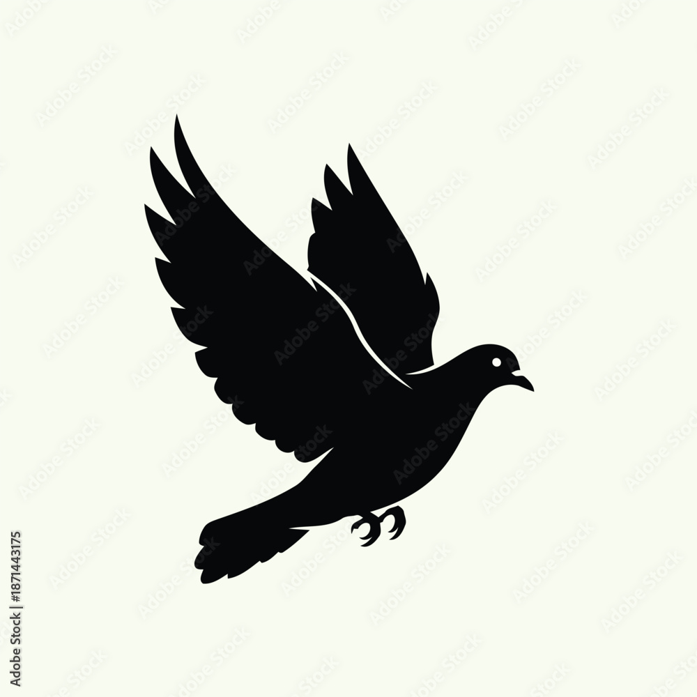 Obraz premium A black bird in flight, wings outstretched, soaring through the air with freedom and agility, a symbol of peace and tranquility