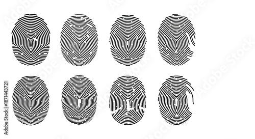 Collection of eight gray brain scans with varied patterns and markings viewed from a medical perspective