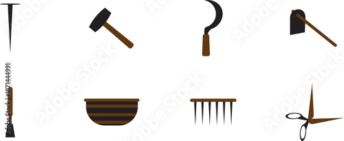 set of tools for your design Farmers and machinery