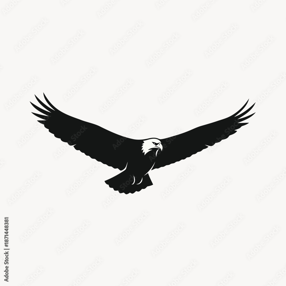 Obraz premium Eagle soaring through the sky with outstretched wings in a majestic flight illustration