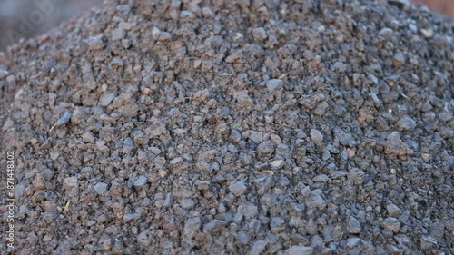 Construction gravel fill pile