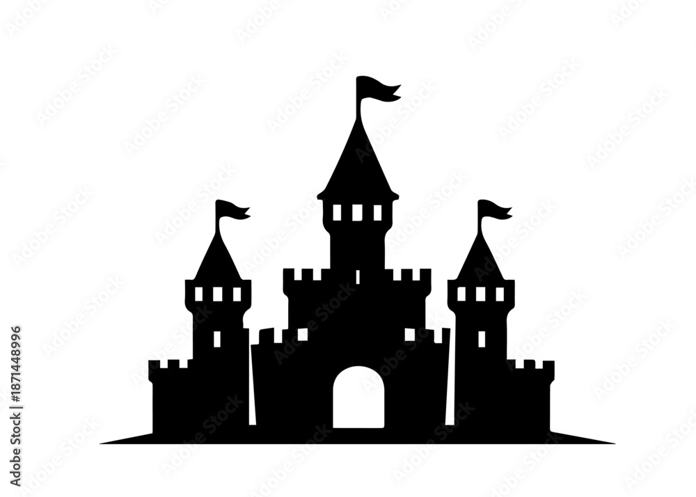 Obraz premium castle vector icon on a white background Vector black icon