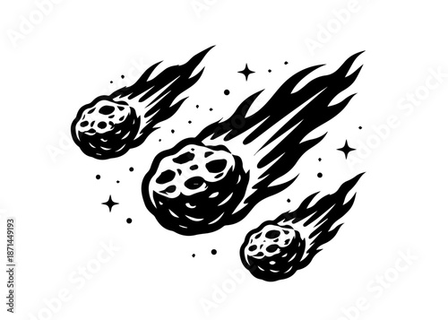 meteorites vector icon on a white background
Vector black icon