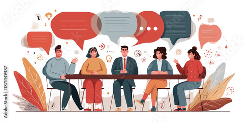 Team meeting brainstorming concept, creative business people discussion