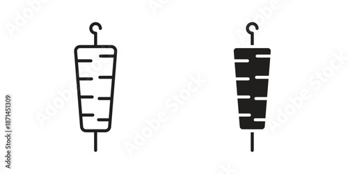 Kebab icons on white background. Line vector sign, symbol for web and mobile