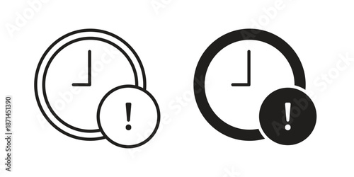 Late icons on white background. Line vector sign, symbol for web and mobile