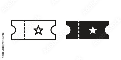Movie ticket icons on white background. Line vector sign, symbol for web and mobile