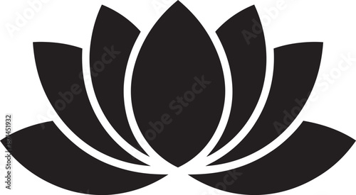 Stylized lotus flower bloom icon simple spiritual symbol nature meditation silhouette