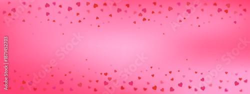 abstract blur soft gradient pink color in panoramic background with heart shape and star glitter for show,promote and advertise product in happy valentine's day collection concept