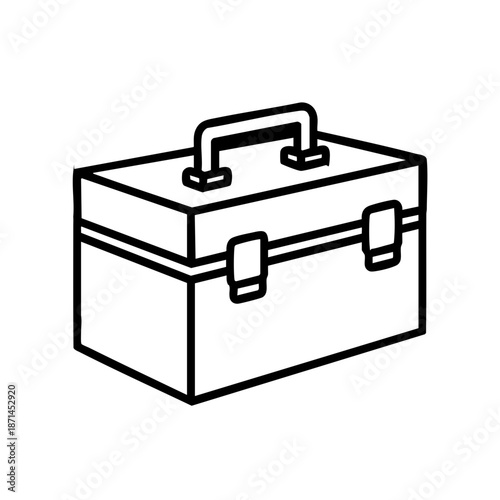 Vector icon of a toolbox, symbolizing Labor Day, essential tool kit, sketch design
