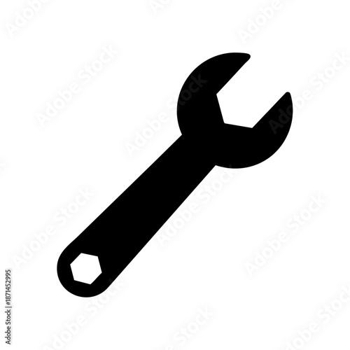 Vector icon of a wrench, symbolizing Labor Day, essential tool for repairs, minimalist design