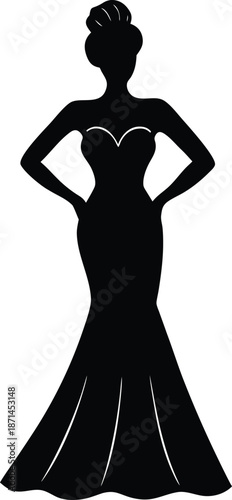 silhouette of a Los Angeles woman in a dress