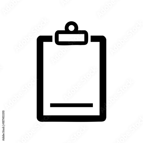 Vector icon of a clipboard, minimalist design, organizational tool, office symbol
