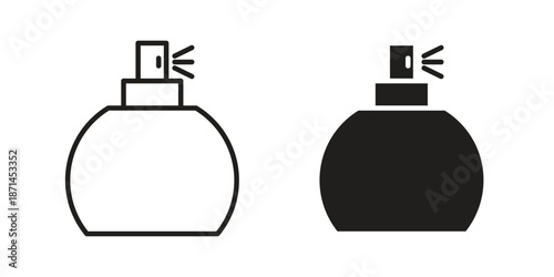 Perfume bottle icons on white background. Line vector sign, symbol for web and mobile