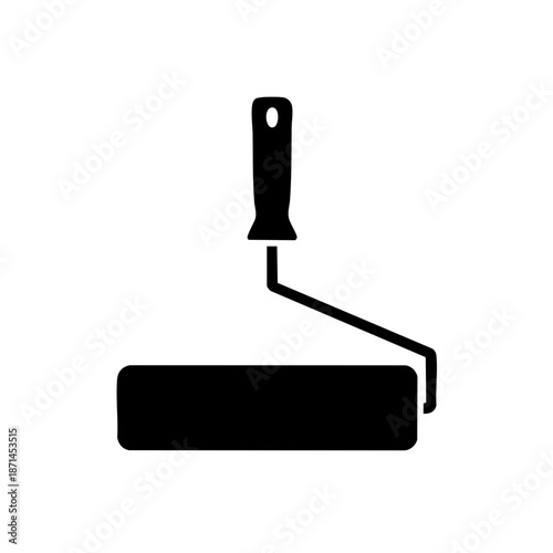 Paint roller icon, symbolizing Labor Day, minimalist design, renovation tool