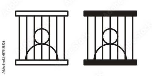 Prisoner icons on white background. Line vector sign, symbol for web and mobile