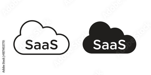 SaaS icons on white background. Line vector sign, symbol for web and mobile