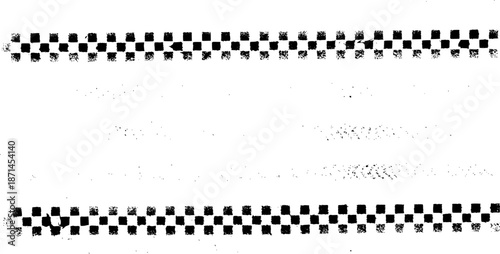 Grunge Checkered Warning Line Background Vector