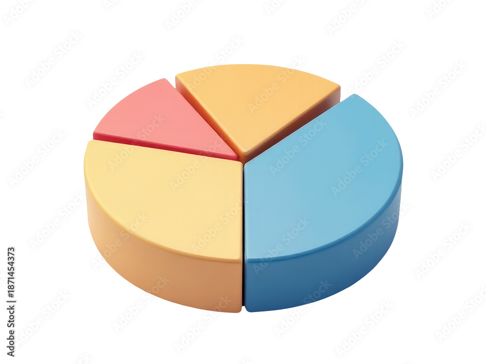 Obraz premium A colorful pie chart divided into four sections