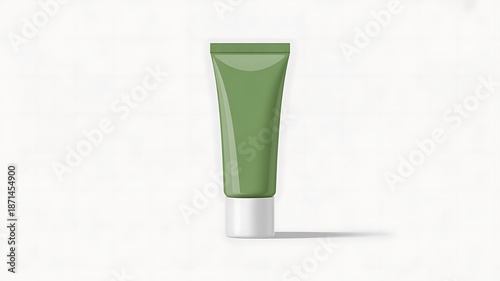 Wallpaper Mural Green Cosmetic Tube Mockup for Skincare & Beauty Products with White Base Torontodigital.ca