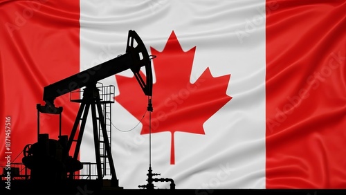 Crude oil supply from Canada visualized by a working pump silhouette.