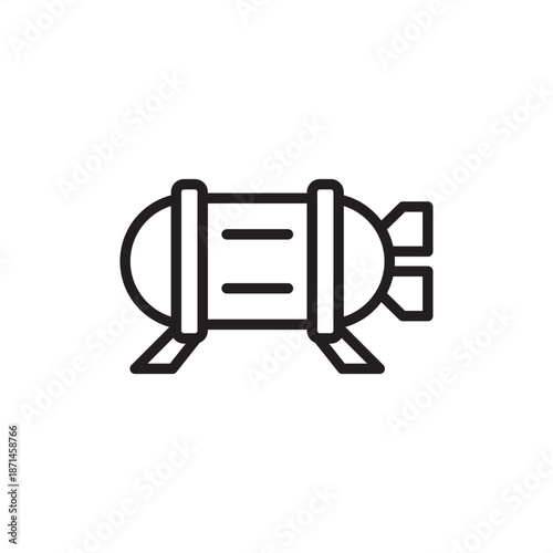 Ballast tank icon symbolizing maritime stability, vessel trim control, and water weight management, representing industrial fluid storage, marine engineering and ship buoyancy systems.