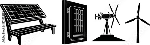 Renewable energy sources icons