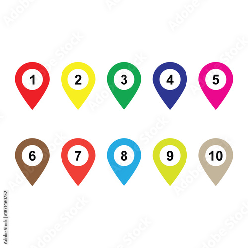 pin numbers map pointer sign icon vector