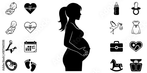 Pregnancy Maternity Healthcare Motherhood Silhouette