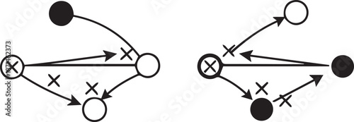 Business strategy and teamwork flowcharts for effective collaboration