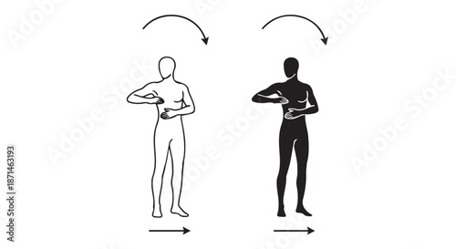 Human evolution concept illustration from primate to modern man walking progression minimalist black and white line art