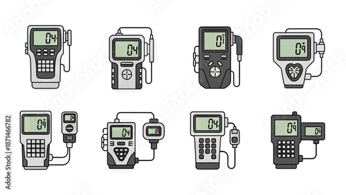 Digital Measurement Devices and Gauges with Screens and Cables