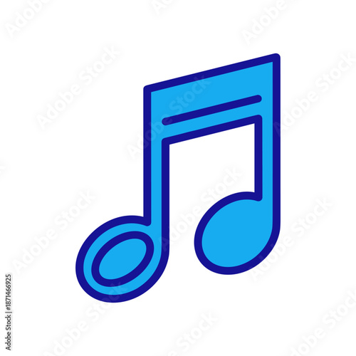 A vibrant blue music note symbolizing creativity and rhythm against a clean white background