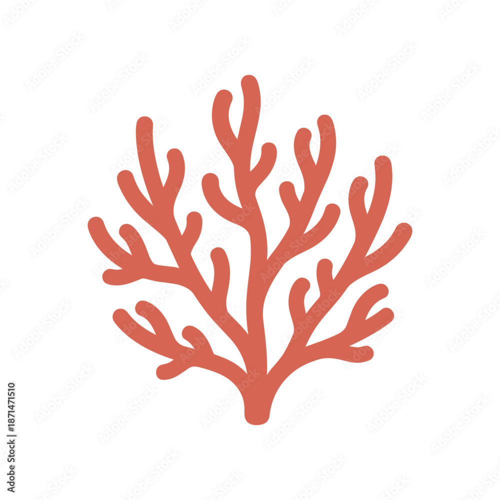 Fototapeta premium Stylized coral illustration showcasing intricate branch-like structures on a plain background