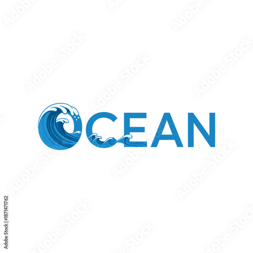 Vibrant ocean wave logo design representing the power and beauty of the sea