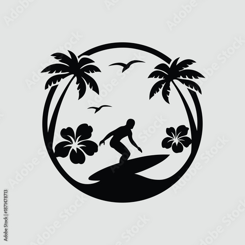 vector illustration of a tropical island