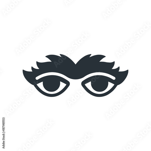 Stylized illustration of eyes with eyebrows, conveying a sense of intrigue and emotion