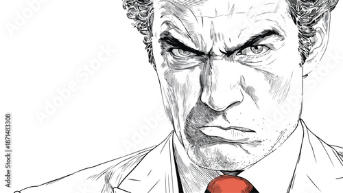 Angry Boss Businessman Vector Isolated Angry Expression