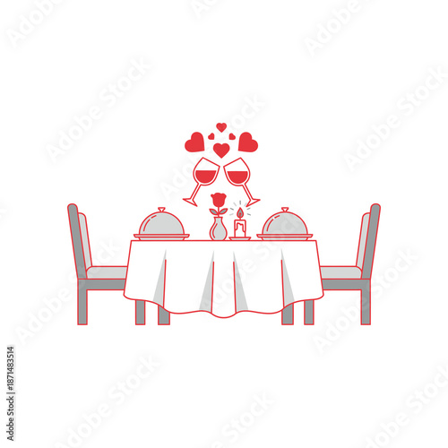 Couple shares romantic dinner with wine and candlelight at a cozy table setting.