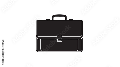 Black Briefcase Isolated on White Background