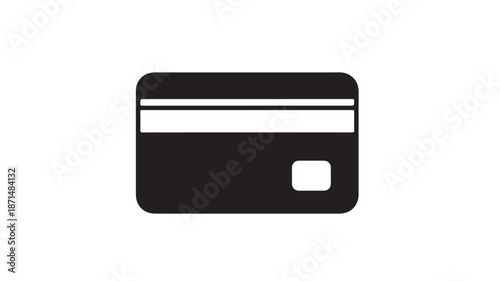 Black Credit Card on White Background