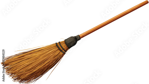 Cartoon Style Broom Clipart Vector Illustration for Creative Designs
