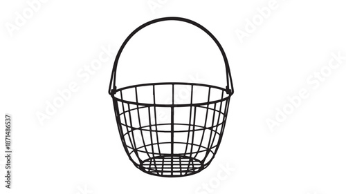 Wire Basket on White Background