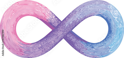 Infinity Symbol Composed of Smooth Gradient Flowing Lines for Modern Abstract Design