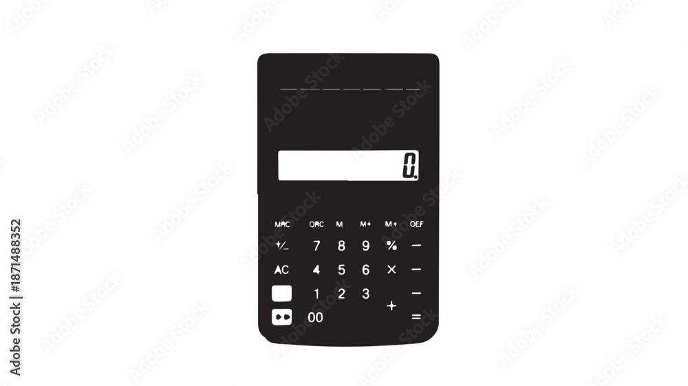 Obraz premium Black Calculator on White Background