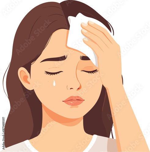 Relieved Emoji Wiping Sweat from Forehead with Playful and Expressive Cartoon Style