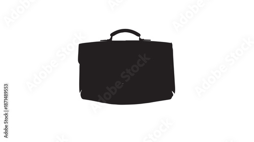Black Briefcase Isolated on White Background